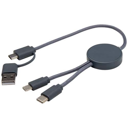 azul oscuro Cable 5 en 1 de plástico reciclado de 30 cm para sincronización de datos y carga rápida de 27 W