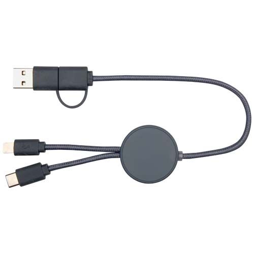 azul oscuro Cable 5 en 1 de plástico reciclado de 30 cm para sincronización de datos y carga rápida de 27 W