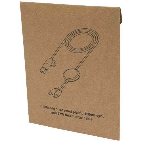 Câble 5 en 1 Citala en plastique recyclé de 150 cm pour la synchronisation des données et la charge rapide de 27 W - 3
