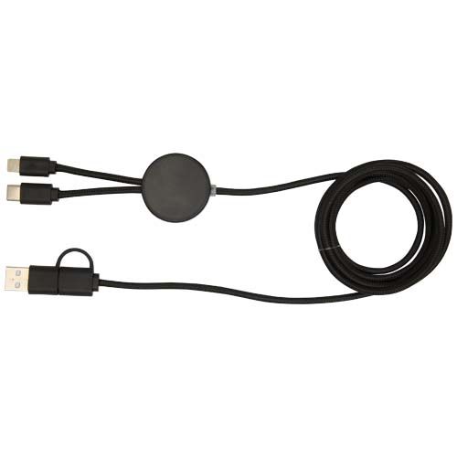 black Cable 5 en 1 de plástico reciclado de 150 cm para sincronización de datos y carga rápida de 27 W