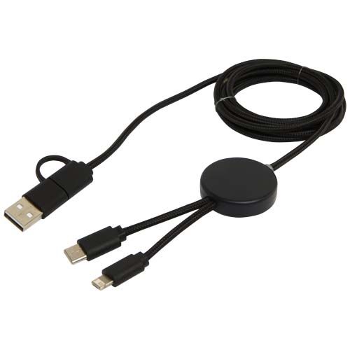 black Cable 5 en 1 de plástico reciclado de 150 cm para sincronización de datos y carga rápida de 27 W