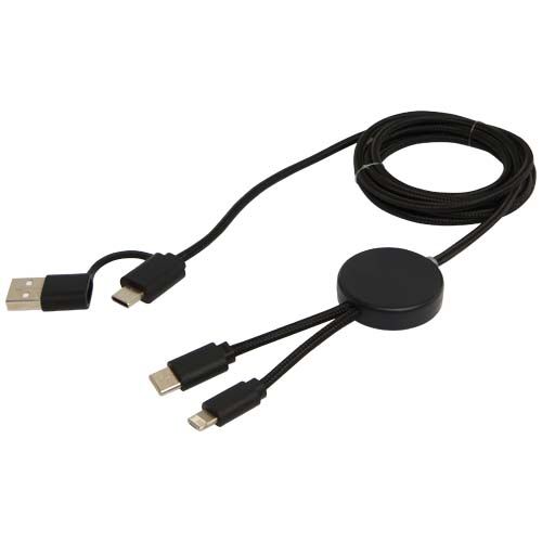 black Cable 5 en 1 de plástico reciclado de 150 cm para sincronización de datos y carga rápida de 27 W
