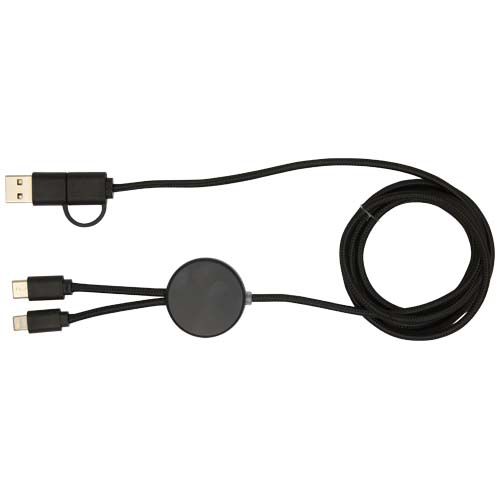 black Cable 5 en 1 de plástico reciclado de 150 cm para sincronización de datos y carga rápida de 27 W