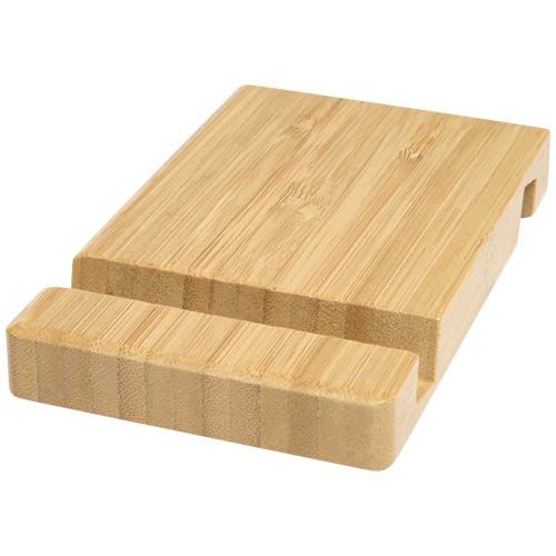 Soporte de bambú de 2 ángulos para tableta y teléfono 