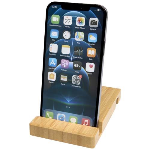 Soporte de bambú de 2 ángulos para tableta y teléfono 