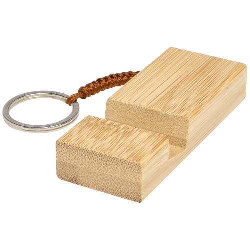 madera Soporte para teléfono de bambú con llavero