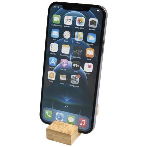madera Soporte para teléfono de bambú con llavero