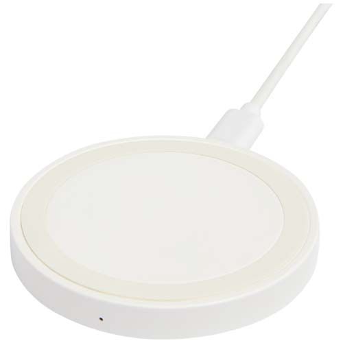 white Base de carga inalámbrica de plástico reciclado de 15 W
