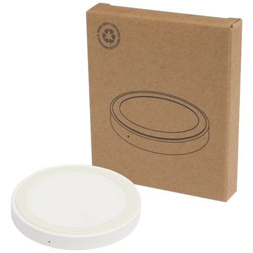 white Base de carga inalámbrica de plástico reciclado de 15 W