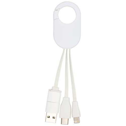 white Cable de carga 4 en 1 de plástico reciclado