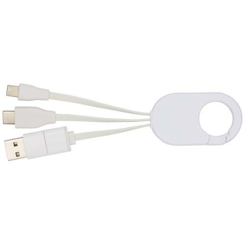 white Cable de carga 4 en 1 de plástico reciclado