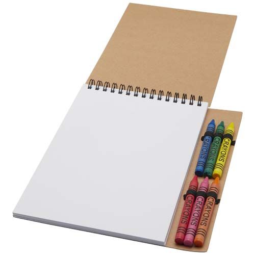 Carnet de notes à spirales Doodle A5 à couverture souple et set de crayons gras - 5