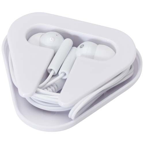 white Auriculares con caja de plástico reciclado