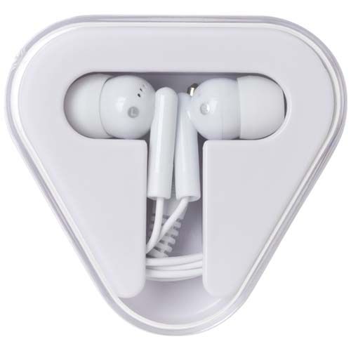 white Auriculares con caja de plástico reciclado
