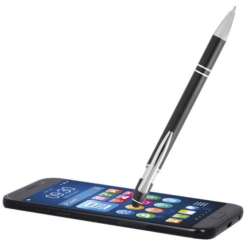 black Bolígrafo con acabado plateado