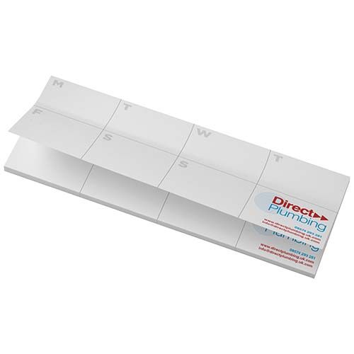 white Libreta con notas adhesivas de material reciclado con planificador impreso