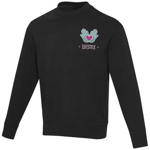 black Jersey reciclado de cuello redondo unisex