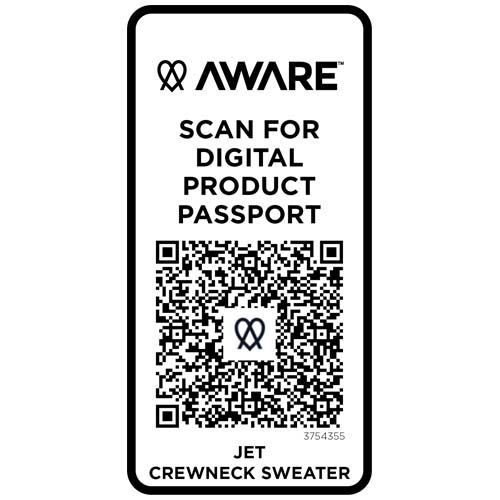 azul marino Jersey reciclado de cuello redondo unisex