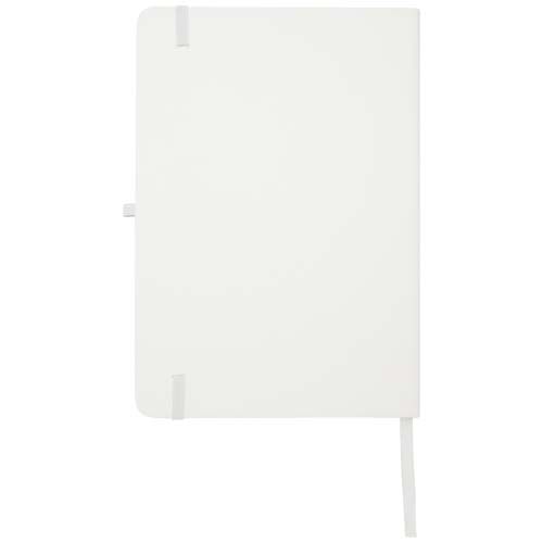 white Libreta de tapa dura A5 de material reciclado con páginas rayadas