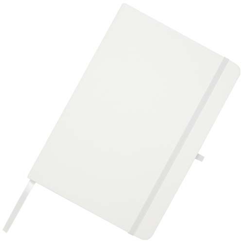 white Libreta de tapa dura A5 de material reciclado con páginas rayadas
