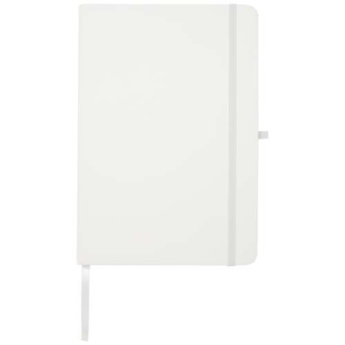 white Libreta de tapa dura A5 de material reciclado con páginas rayadas