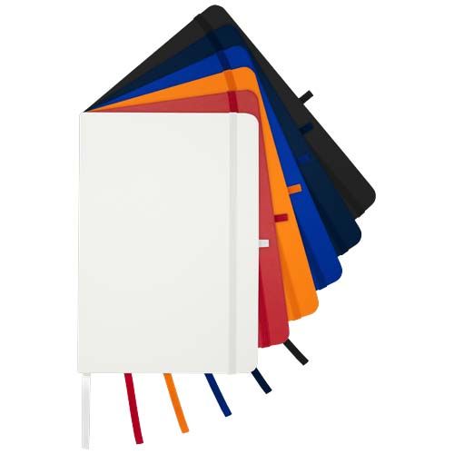 Libreta de tapa dura A5 de material reciclado con páginas rayadas 