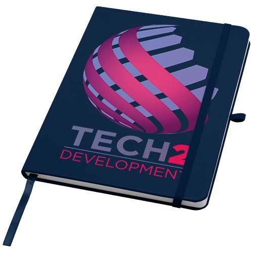 Libreta de tapa dura A5 de material reciclado con páginas rayadas 