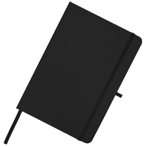 black Libreta de tapa dura A5 de material reciclado con páginas rayadas