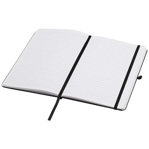 black Libreta de tapa dura A5 de material reciclado con páginas rayadas