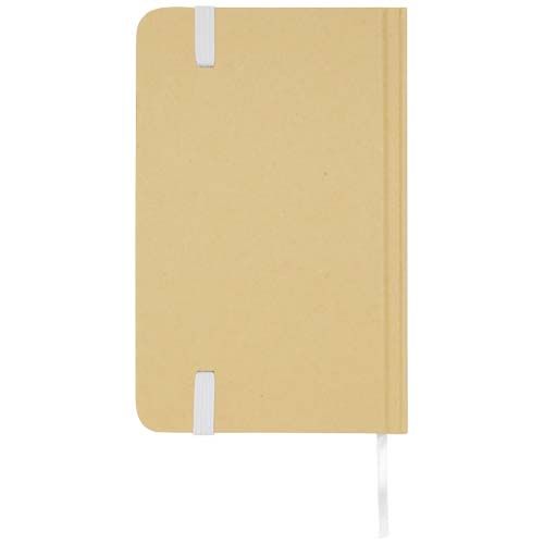 white Libreta de tapa dura A6 de material reciclado con páginas lisas