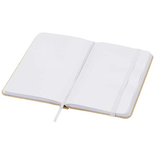 white Libreta de tapa dura A6 de material reciclado con páginas lisas