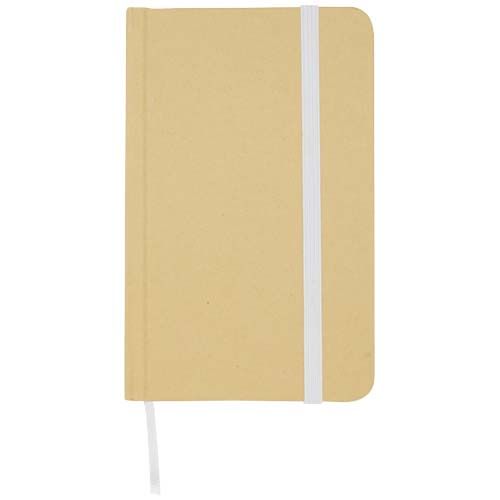 white Libreta de tapa dura A6 de material reciclado con páginas lisas