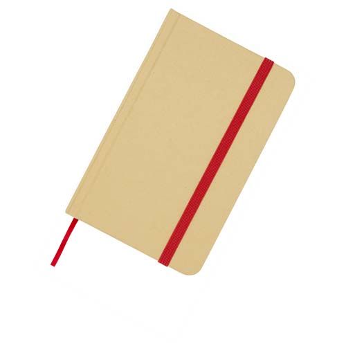 red Libreta de tapa dura A6 de material reciclado con páginas lisas