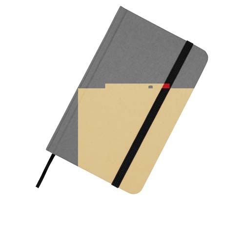 black Libreta de tapa dura A6 de material reciclado con páginas lisas