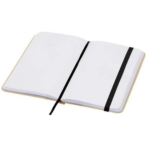 black Libreta de tapa dura A6 de material reciclado con páginas lisas