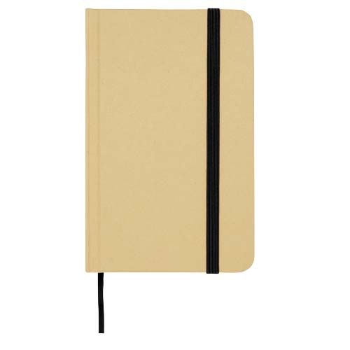 black Libreta de tapa dura A6 de material reciclado con páginas lisas