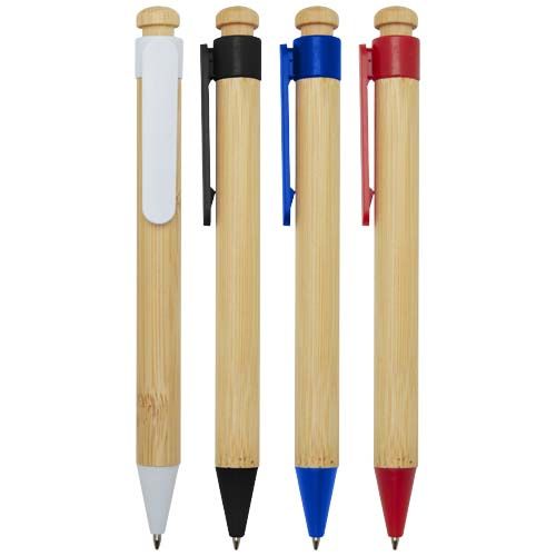 blue Bolígrafo de bambú y plástico reciclado