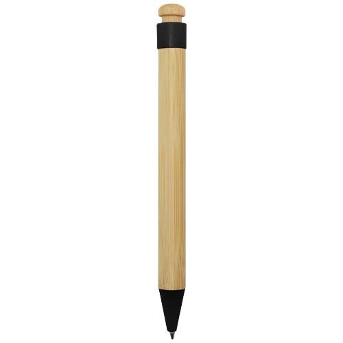 black Bolígrafo de bambú y plástico reciclado
