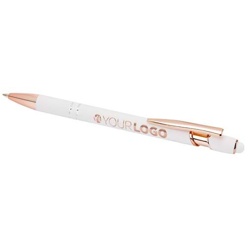 white Bolígrafo con acabado en oro rosa