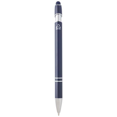 azul marino Bolígrafo con acabado plateado
