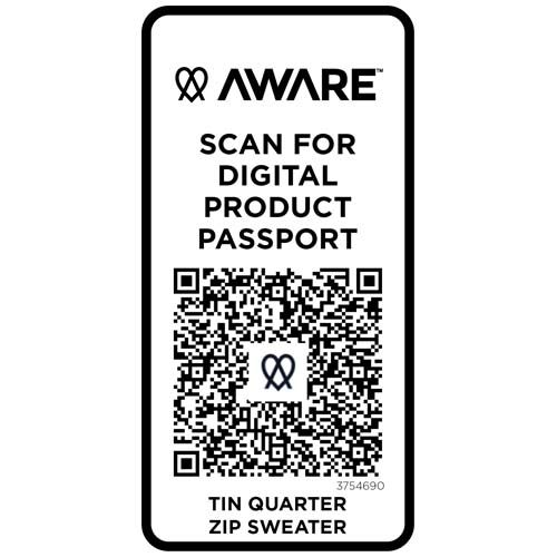 black Sudadera unisex de material reciclado con cremallera 1/4 Aware™