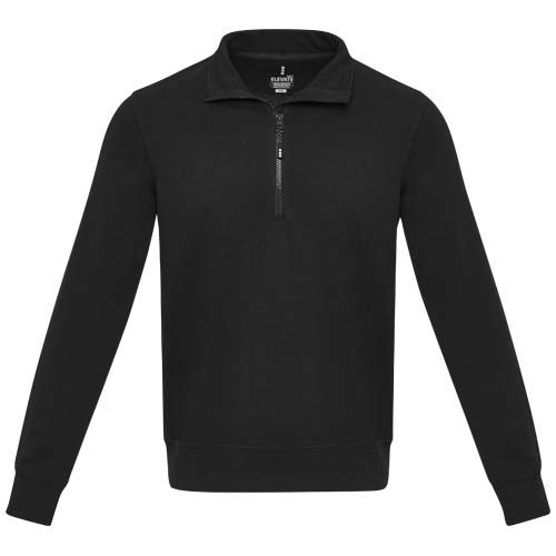 black Sudadera unisex de material reciclado con cremallera 1/4 Aware™