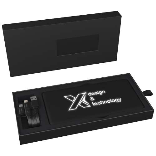 black SCX.design P30 8000 mAh bateria solar externa retroiluminada