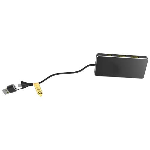 Hub USB 8 en 1 con doble entrada y 6 puertos 