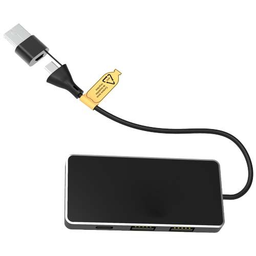 Hub USB 8 en 1 con doble entrada y 6 puertos 