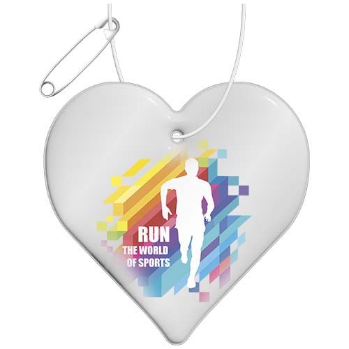 white Colgante ligero de PVC reflectante en forma de corazón