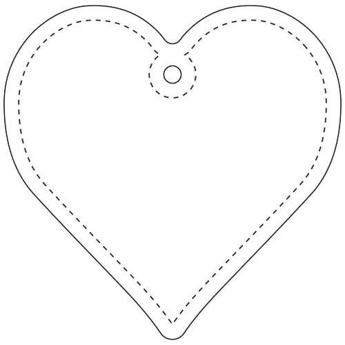 white Colgante ligero de PVC reflectante en forma de corazón