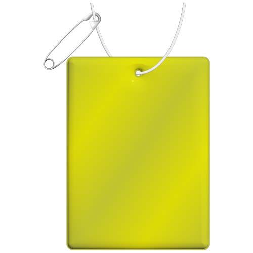 amarillo neón Colgante rectangular ligero de PVC reflectante, tamaño grande