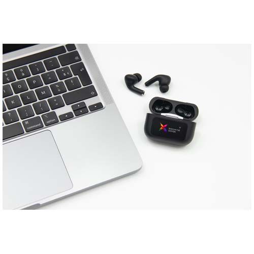 Auriculares con ANC y estuche de carga interactivo con pantalla táctil 