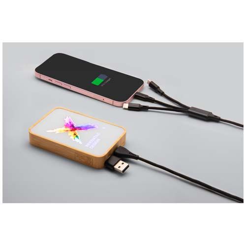 Batería externa de madera de 15 W y 5000 mAh con 